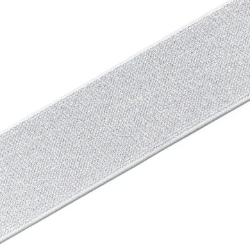 Elastiek Color 50 mm wit~zilver