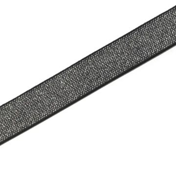 Elastiek Color 25 mm zwart~zilver