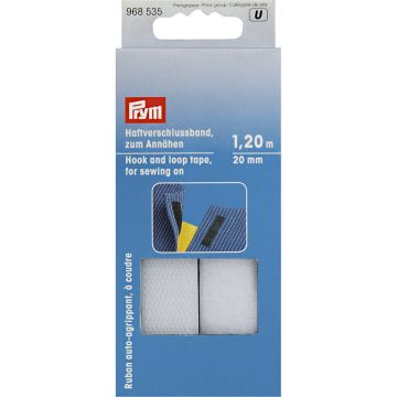 PRYM Klittenbandsluiting aannaaien 20 mm wit 968535