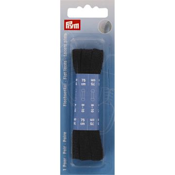 PRYM Platte veters 8mm 75cm CO zwart 974710