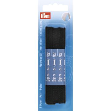 PRYM Platte veters 8mm 90cm CO zwart 974720