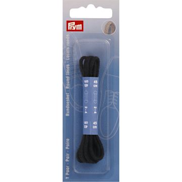 PRYM Ronde veters 3mm 45cm CO zwart 974800