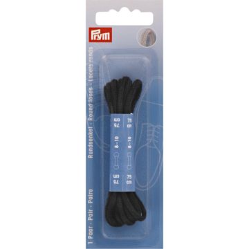 PRYM Ronde veters 3mm 75cm CO zwart 2st 974820