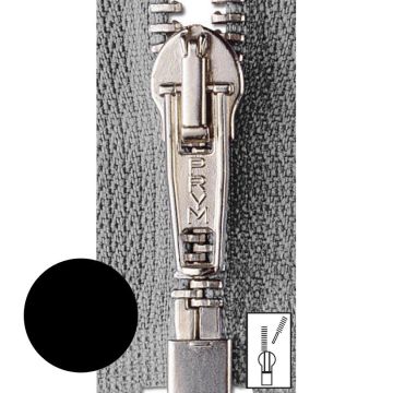 Prym Ritssluiting Metaal 6mm Zilver Deelbaar Zwart #000 50 cm
