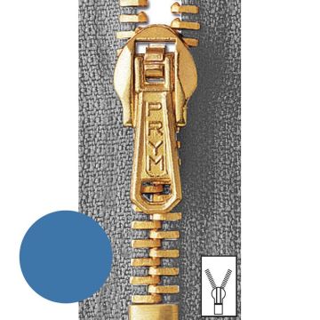 Prym Ritssluiting Metaal 6mm Goud (niet deelbaar) Azuur Blauw #235 20 cm