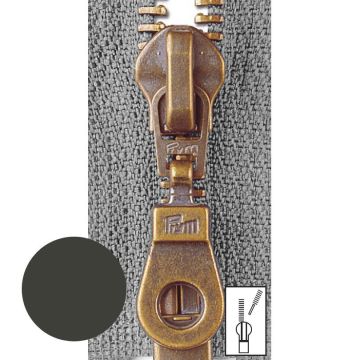 Prym Ritssluiting Metaal 6mm Antiek Messing Deelbaar Olijf Bruin #542 45 cm