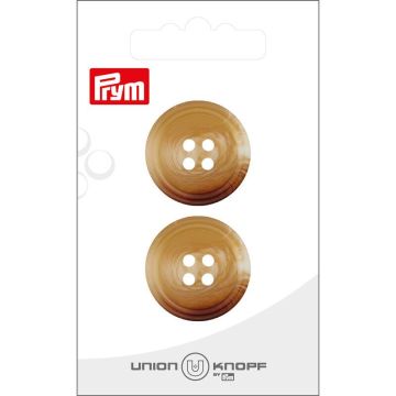 Knoop 4 gaatjes 25mm beige 2st