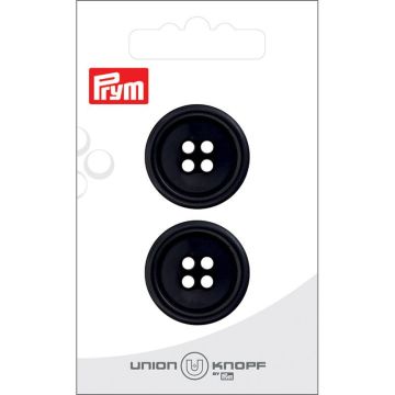 Knoop 4 gaatjes 25mm zwart 2st