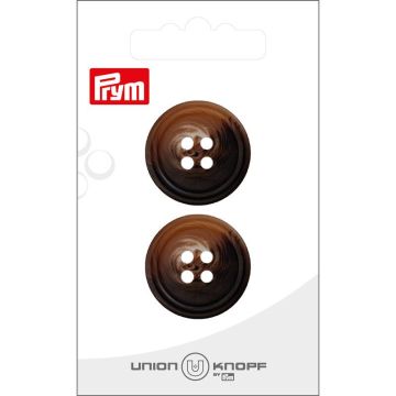 Knoop 4 gaatjes 25mm medium bruin 2st