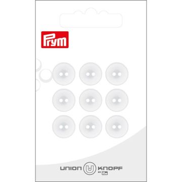 Knoop 2 gaatjes 12mm wit 2st