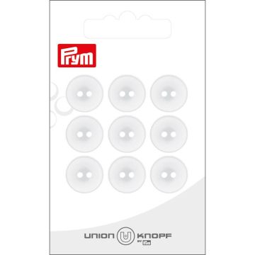 Knoop 2 gaatjes 14mm wit 2st