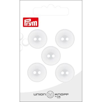 Knoop 2 gaatjes 18mm wit 5st