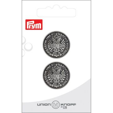 Knoop metaal 23mm antiek zilver 2st