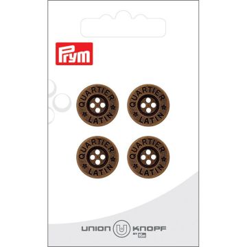 Knoop metaal 4 gaatjes 16mm koper 4st
