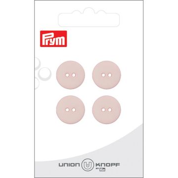 Knoop 2 gaatjes 15mm lichtroze 4st