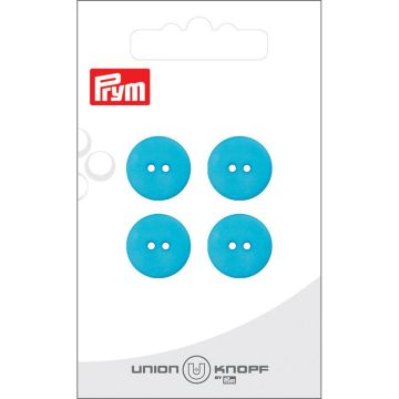 Knoop 2 gaatjes 15mm turquiose 4st