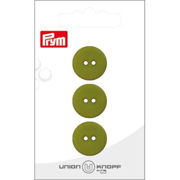 Knoop 2 gaatjes 18mm olijfgroen 3st