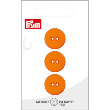 Knoop 2 gaatjes 18mm oranje 3st