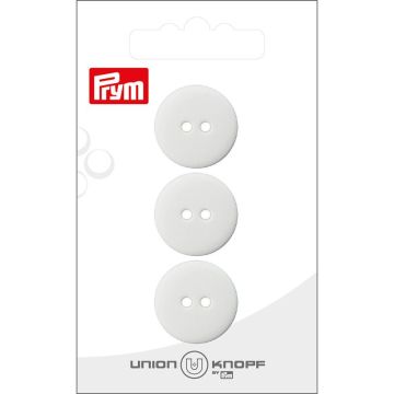 Knoop 2 gaatjes 20mm wit 3st