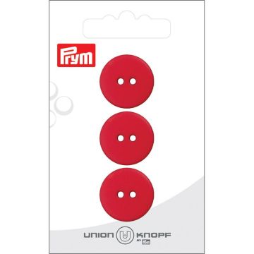 Knoop 2 gaatjes 20mm rood 3st