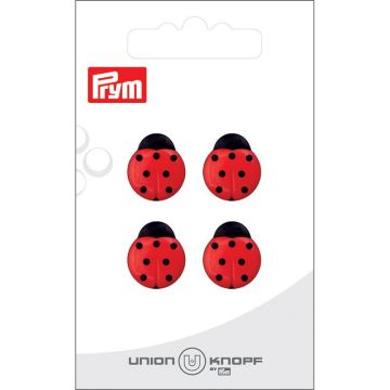Knoop lieveheersbeestje 14mm rood 4st