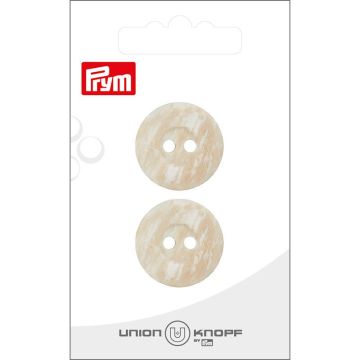 Knoop 2 gaatjes 23mm beige 2st
