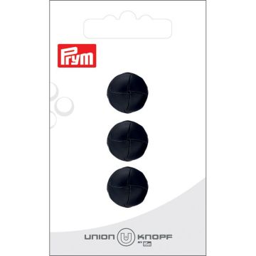 Knoop kunstleer 15mm zwart 3st
