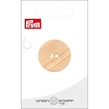 Knoop hout vlak 2 gaatjes 28mm beige 1st