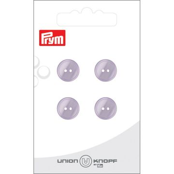 Knoop glans 2 gaatjes 12mm lila 4st
