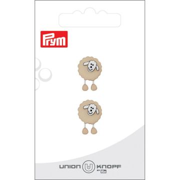 Knoop schaap 18mm crème 2st
