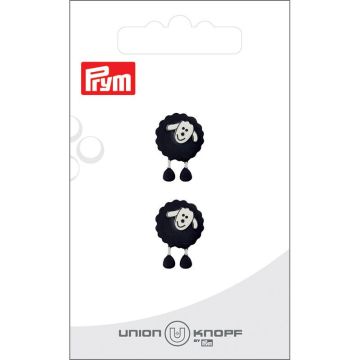 Knoop schaap 18mm zwart 2st