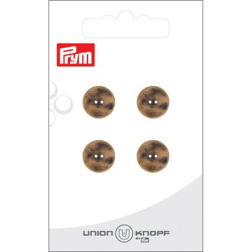 Knoop metaal vlak 12mm kopergoud 4st
