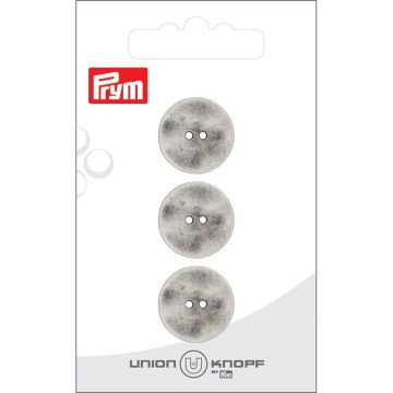 Knoop metaal vlak 18mm antiek zilver 3st
