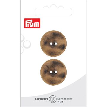 Knoop metaal vlak 23mm kopergoud 2st