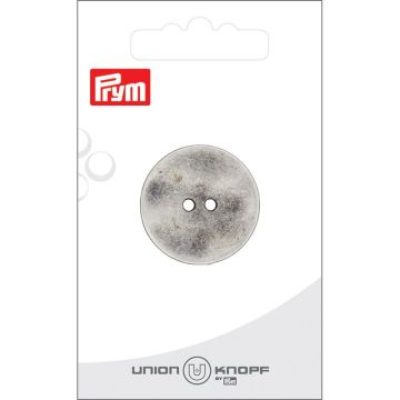 Knoop metaal vlak 28mm antiek zilver 1st