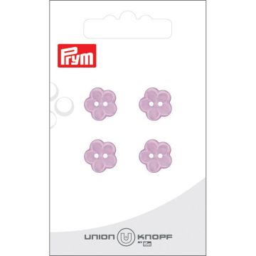 Knoop bloem 2 gaatjes 12mm lila 4st