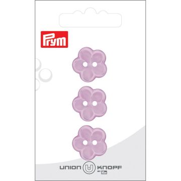Knoop bloem 2 gaatjes 18mm lila 3st