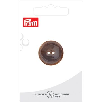 Knoop kokos 2 gaatjes 23mm grijs 1st