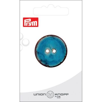 Knoop kokos 2 gaatjes 30mm turquiose 1st
