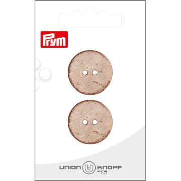 Knoop kokos 2 gaatjes 23mm bruin 2st