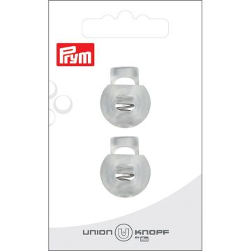 Koordstopper 1 gat 20mm transparant 2st