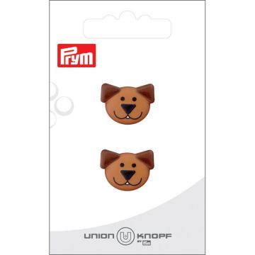 Knoop kunsstof Hond 20mm bruin 2st