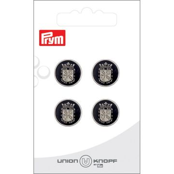 Kunststof 15mm black - zilver 4st