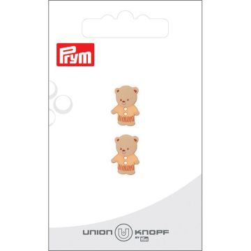 Kunststof 2 gaatjes Beer 15mm oranje 2st