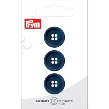 Kunststof 4 gaatje 18mm blauw 3st