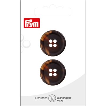 Kunststof 4 gaatjes 23mm d bruin 2st