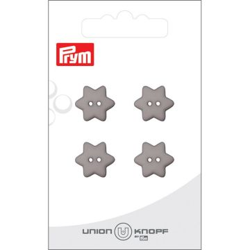 Kunststof 2 gaatjes 15mm ster grijs 4st