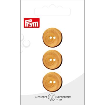 Hout 2 gaatjes 18mm beige 3st