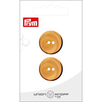 Hout 2 gaatjes 22mm beige 2st