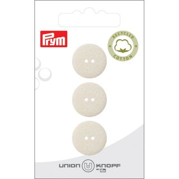 Cotton-poly recycled 2 gaatjes 18mm crème 3st